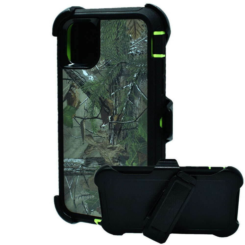 Premium Camo Heavy Duty Case with Clip for iPHONE 11 Pro Max 6.5 (Tree Green)